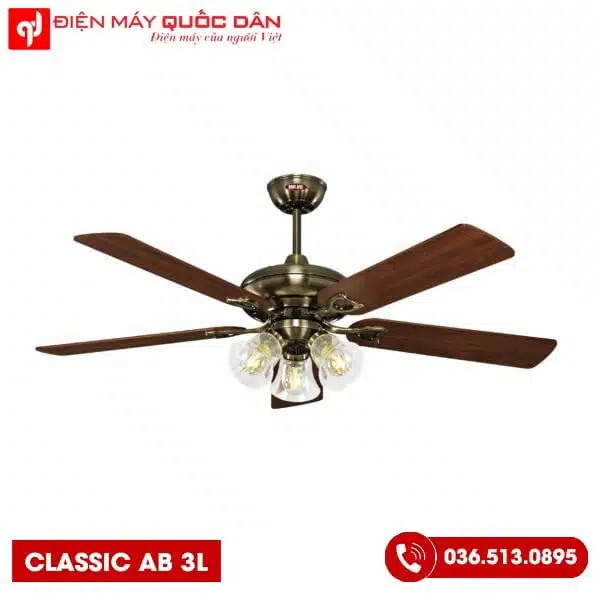 QUẠT TRẦN ĐÈN CLASSIC AB 3L