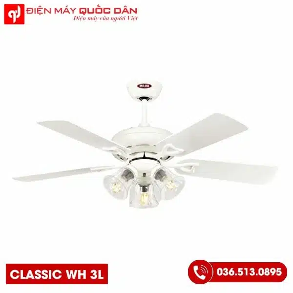 QUẠT trần mrvu CLASSIC WH 3L