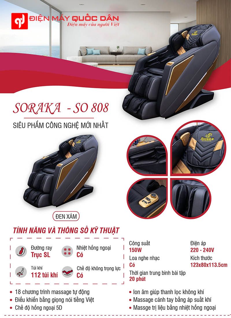 Ghế massage toàn thân Soraka SO-808