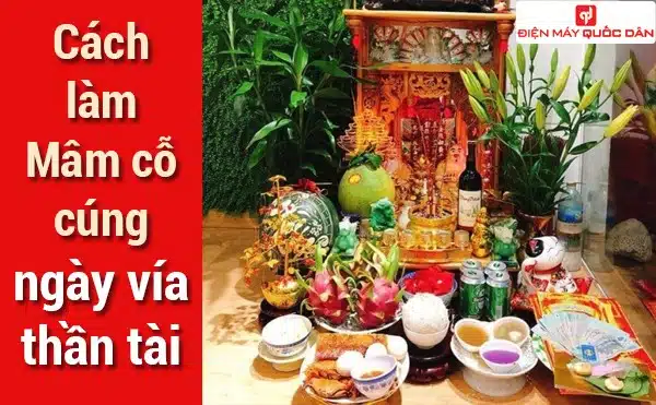 Mâm cỗ cúng ngày vía thần tài