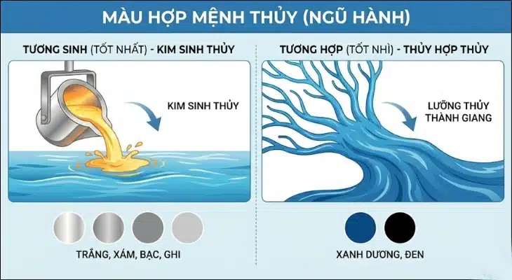 Mệnh Thủy Hợp Màu Gì? Bí Quyết Chọn Đồ Gia Dụng Mang Lại Tài Lộc 2026 Mệnh Thủy Hợp Màu Gì Bí Quyết Chọn Đồ Gia Dụng Mang Lại Tài Lộc